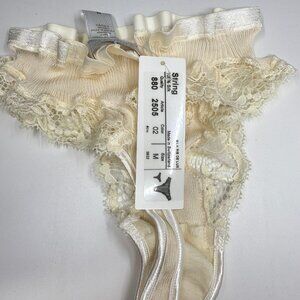 Zimmerli of Switzerland 100% Silk Ecru Color String Underwear Size Medium *Check